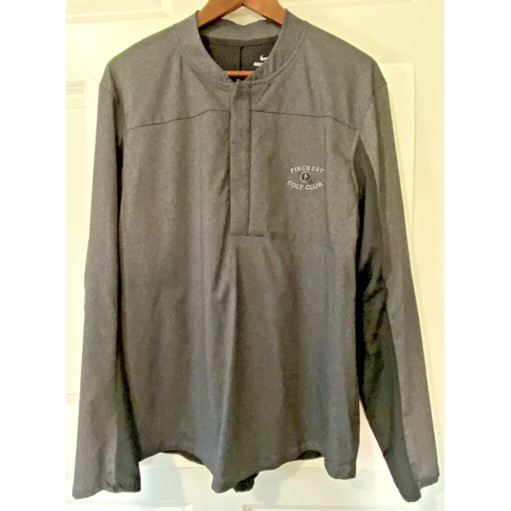 Nike Men's Long Sleeve L Fircrest Golf Club Black Shield Light Running Jacket